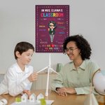 Henkilökohtainen sarjakuva nainen Canvas maalaus nimi luokkahuoneen sisustus Opettajan päivä arvostus lahja opettajalle