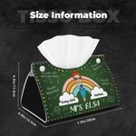 Personalized Every Child Matters Dots Rainbow Foldable Tissue Box Cover with Name and Snap Button Appreciation Back to School Gift for Teacher