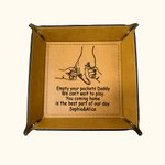 Personalisierte Sie nach Hause kommen ist das Beste aus unserem Tag Leder Catchall Snap Tablett mit Holding Hand Deisgn Vatertag Geburtstag Geschenk f