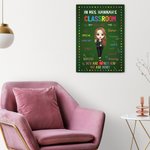 Henkilökohtainen sarjakuva nainen Canvas maalaus nimi luokkahuoneen sisustus Opettajan päivä arvostus lahja opettajalle