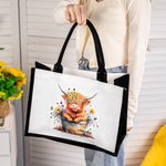 Sac en Toile Personnalisé avec Nom Sac de Shopping à Grande Capacité Cadeau Anniversaire pour Ami Famille