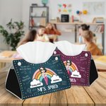 Personalized Every Child Matters Dots Rainbow Foldable Tissue Box Cover with Name and Snap Button Appreciation Back to School Gift for Teacher