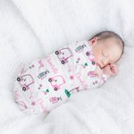 Personalized Cute Pink Golf Soft Baby Throw Blanket with Name Skin-friendly Birthday Baby Shower Gift for Newborn Baby
