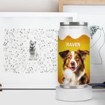 Personalisierte Ich mag Bier und mein Hund Katze kann isolierte Becher mit Haustier Foto und Namen Geburtstag Jahrestag Geschenk für Tierliebhaber