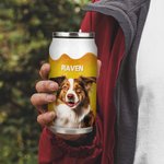 Personalisierte Ich mag Bier und mein Hund Katze kann isolierte Becher mit Haustier Foto und Namen Geburtstag Jahrestag Geschenk für Tierliebhaber