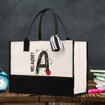 Personalizada de gran capacidad de lápices de Apple cuaderno de iniciales Bolsa de asas con el nombre del maestro Apreciación de vuelta a la escuela R