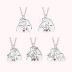 Collier Personnalisé avec Noms Gravés Pendentif Famille d'Ours Cadeau Fête des Pères pour Papa Grand-Père