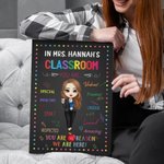Henkilökohtainen sarjakuva nainen Canvas maalaus nimi luokkahuoneen sisustus Opettajan päivä arvostus lahja opettajalle