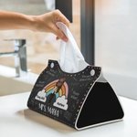 Personalized Every Child Matters Dots Rainbow Foldable Tissue Box Cover with Name and Snap Button Appreciation Back to School Gift for Teacher