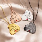 Collier Personnalisé avec Noms Gravés Pendentif Famille d'Ours Cadeau Fête des Pères pour Papa Grand-Père