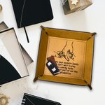 Personalisierte Sie nach Hause kommen ist das Beste aus unserem Tag Leder Catchall Snap Tablett mit Holding Hand Deisgn Vatertag Geburtstag Geschenk f