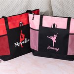 Personalisierte Glitter Tanz Ballerina Multi-Tragetasche mit Reißverschluss Tote Bag mit Namen Geburtstag Geschenk für sie