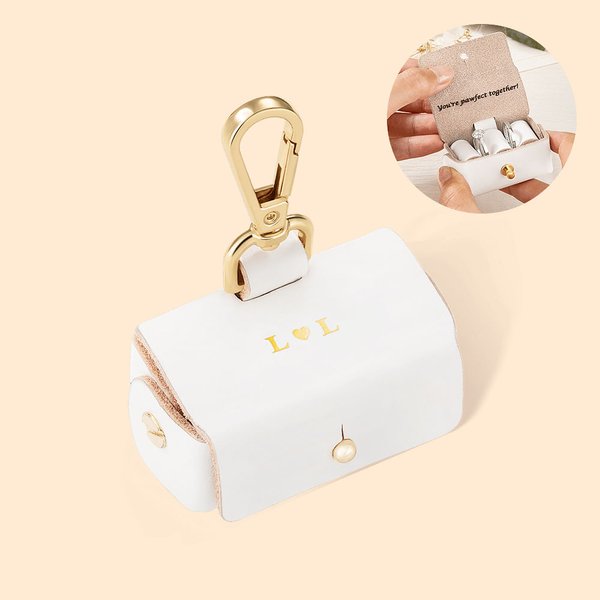 Leather Ring Bearer Pouch Engraved Proposal Gift