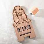 Personalisierte Holz Handyhalterung mit Namen Hund Katze Porträt Handyhalter Schreibtisch Deko Geburtstag Geschenk für Tierliebhaber Haustierhalter