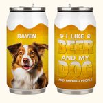 Personalisierte Ich mag Bier und mein Hund Katze kann isolierte Becher mit Haustier Foto und Namen Geburtstag Jahrestag Geschenk für Tierliebhaber