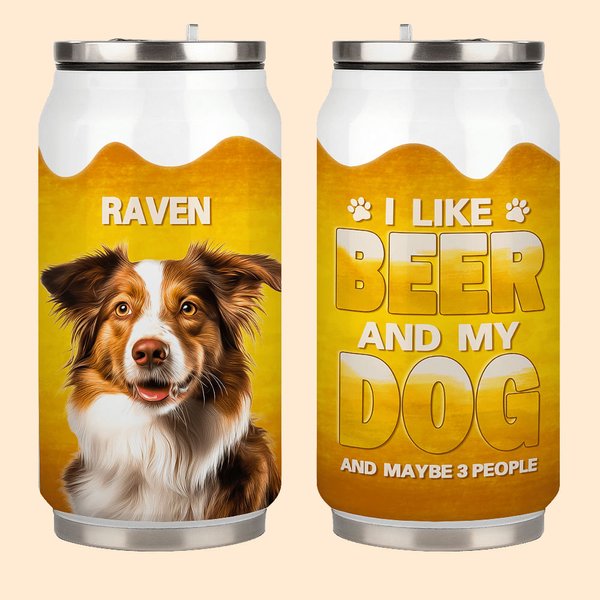 Gobelet Isotherme Personnalisé avec Photo d'Animal de Compagnie et Nom Tumbler Cadeau Anniversaire pour Amoureux des Animaux