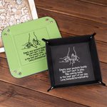 Personalisierte Sie nach Hause kommen ist das Beste aus unserem Tag Leder Catchall Snap Tablett mit Holding Hand Deisgn Vatertag Geburtstag Geschenk f