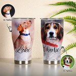 Personalisierte 900ml Aquarell Katze Hund Haustierporträt Flasche mit Namen Deckel Strohhalm Geburtstag Geschenk für Tierliebhaber