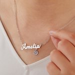 Personalized You Are My Sunshine Sunflower Name Necklace with Birthstone Birthday Anniversary Gift for Her