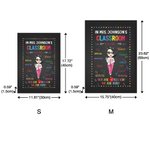 Henkilökohtainen sarjakuva nainen Canvas maalaus nimi luokkahuoneen sisustus Opettajan päivä arvostus lahja opettajalle