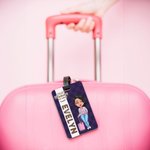 Personalised Cartoon Character Traveling Luggage Tag with Name Travel Accessories Birthday Gift for Travel Lover