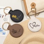 Personalized Birth Flower Strong Magnetic Portable Leather Hat Clip with Name Set of 2 Travel Accessories Birthday Gift for Women