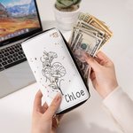 Henkilökohtainen Zodiac syntymä kukka nahka käsi lompakko nimi syntymäpäivä vuosipäivä lahja naisille