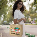 Personalizado lindo lápiz manzana regla Tumbler yute bolsa de yute con nombre de gran capacidad Día del Maestro Apreciación de vuelta a la escuela reg