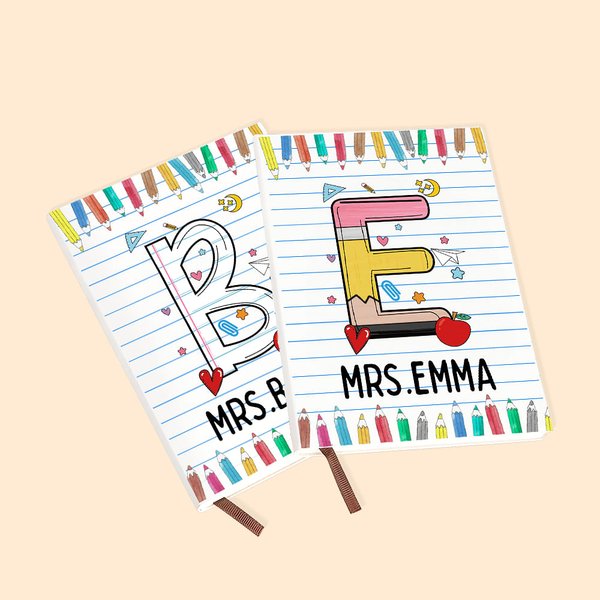 Colored Pencil Graffiti Notepad with Name Initial