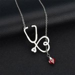 Personalisierte Stethoskop Halskette mit Herz Birthstone Medical Student Graduierung Anerkennung Geschenk für Arzt Krankenschwester