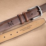 Ceinture en Cuir Durable Personnalisée avec Nom et Monogramme Gravés Accessoire Fait à la Main Cadeau Fête des Pères Anniversaire pour Homme