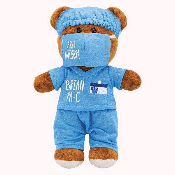 Personalisierter Plüsch Bär mit Schwesternkleidung Spielzeug Anerkennung Geschenk für Arzt Medizinischen Fachmann