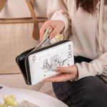 Henkilökohtainen Zodiac syntymä kukka nahka käsi lompakko nimi syntymäpäivä vuosipäivä lahja naisille