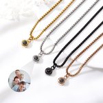 Personalized Photo Projection Box Chain Necklace Curb Link Bracelet Birthday Valentine's Day Gift for Men