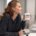 Mug en Céramique 330ml Personnalisé avec Nom Motif Crayon Pomme Carnet de Notes Cadeau de Rentrée pour Professeur