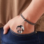 Personalized Photo Projection Box Chain Necklace Curb Link Bracelet Birthday Valentine's Day Gift for Men