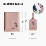 Porte-Passeport et Étiquette de Bagage en Cuir Personnalisée avec Nom Fleur de Naissance Cadeau Anniversaire pour Amoureux du Voyage Amis