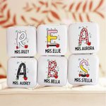 Personalized Graffiti Pencil Apple Portable Jewellery Box with Name Initial Teacher's Day Appreciation Gift for Teacher