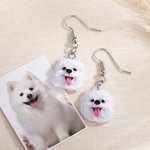 Personalisierte handgemachte Ton Haustier Porträt Schlüsselanhänger Ohrringe Halskette Magnet Kühlschrank Aufkleber Geburtstag Geschenk für Tierliebha