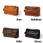 Personalisierte PU-Leder Kulturtasche mit Monogramm Wasserdicht Tragbar  Geburtstag Geschenk für Herren Trauzeuge Freund