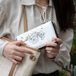 Henkilökohtainen Zodiac syntymä kukka nahka käsi lompakko nimi syntymäpäivä vuosipäivä lahja naisille