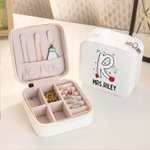 Personalized Graffiti Pencil Apple Portable Jewellery Box with Name Initial Teacher's Day Appreciation Gift for Teacher