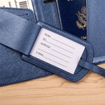 Porte-Passeport et Étiquette de Bagage en Cuir Personnalisée avec Nom Fleur de Naissance Cadeau Anniversaire pour Amoureux du Voyage Amis