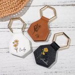 Personalized Birth Flower Strong Magnetic Portable Leather Hat Clip with Name Set of 2 Travel Accessories Birthday Gift for Women