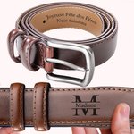 Ceinture en Cuir Durable Personnalisée avec Nom et Monogramme Gravés Accessoire Fait à la Main Cadeau Fête des Pères Anniversaire pour Homme