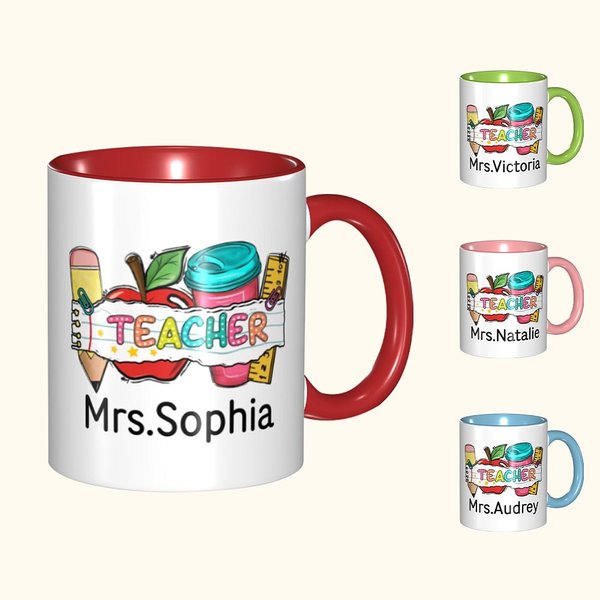 Pencil Apple Notebook 11oz Ceramic Mug Teacher's Gift