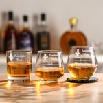 Personalized Funny Prescription Whisky Bourbon Whiskey Glasses and Slate Coaster with Laser Engraved Name Father's Day Gift for Grandpa Dad