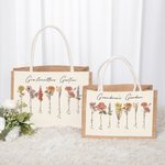 Personalisierte 1-20 Geburtsblumen Garten Jute Tasche mit Namen und Große Kapazität Geburtstag Muttertag Geschenk für Oma Mama