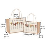 Personalisierte 1-20 Geburtsblumen Garten Jute Tasche mit Namen und Große Kapazität Geburtstag Muttertag Geschenk für Oma Mama