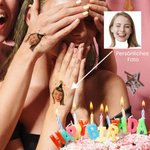Personalisierter Wasserdichter Tattoo-Aufkleber mit Namen Temporärer Gesicht Foto Sticker Party Geburtstag Hochzeit Geschenk